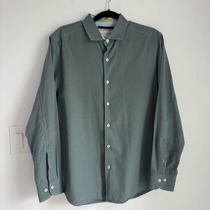 TOMMY BAHAMA ISLAND MODERN FIT 100% COTTON SHIRT GREEN/YELLOW/BLUE M